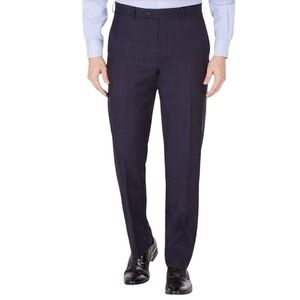 Lauren Ralph Lauren Mens Pants Size 36 x 32 Blue Windowpane Plaid Wool New